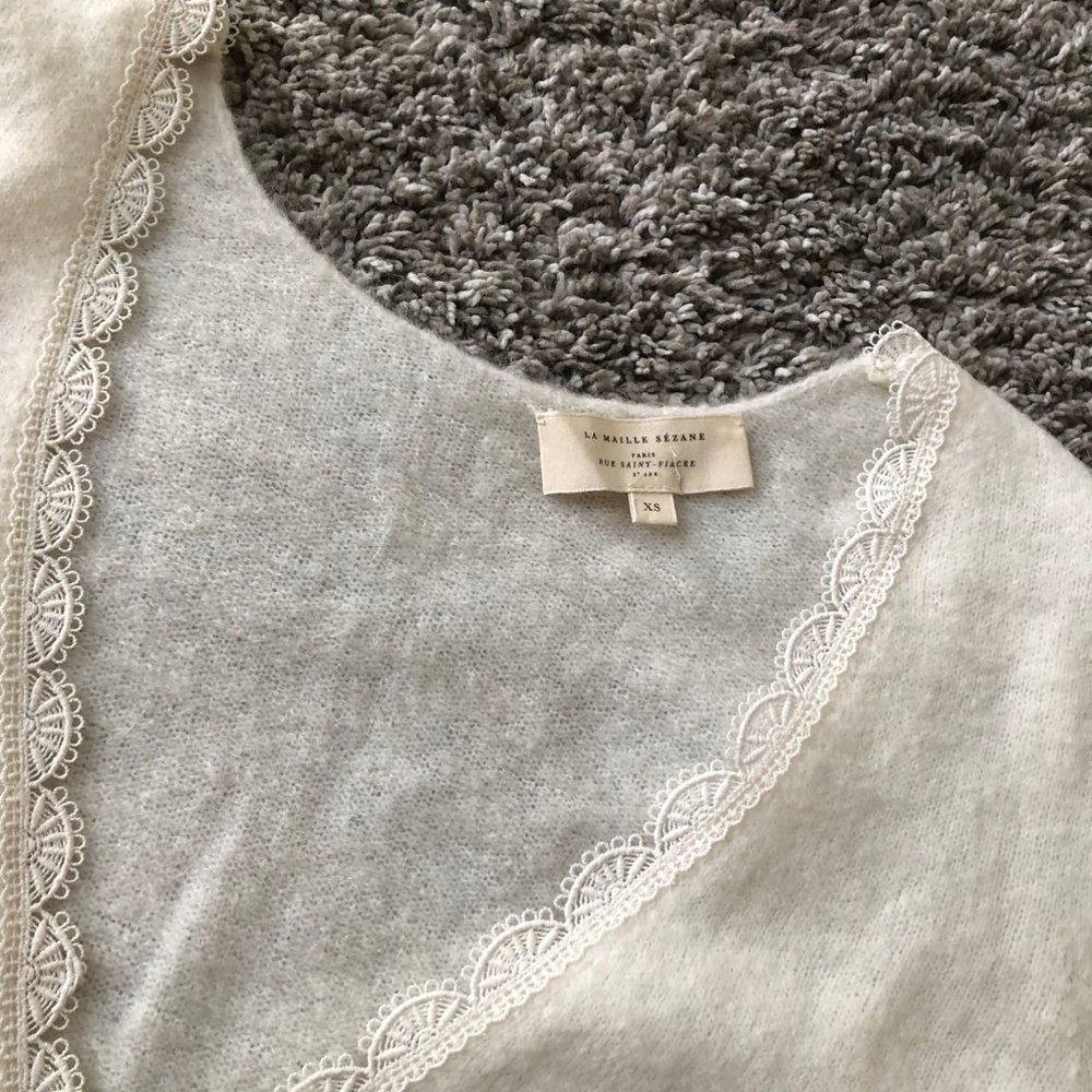SEZANE Melina Cardigan Ecru Sz Small - Picture 6 of 9